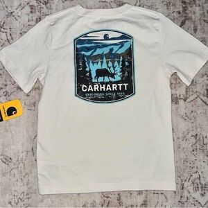 Carhartt White Tee with Blue Graphic